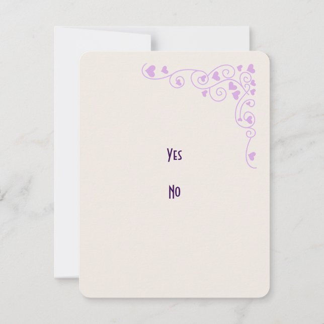 Cartons Réponse Lilac Hearts Twin Love Baby Shower (Dos)