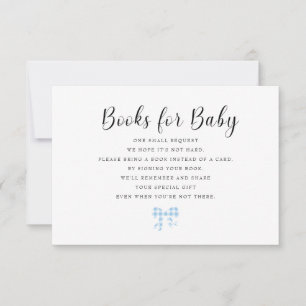 Cartons Réponse Livres En vichy bleus pour bébé