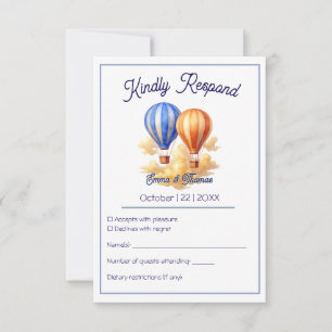 Cartons Réponse Love Is in the Air Hot Air Balloon Travel Mariage