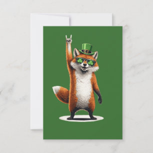 Cartons Réponse Lucky Fox Shamrock Lunettes de soleil St Patrick's