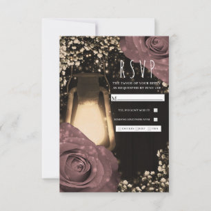 Cartons Réponse Lumière Rustique Lanterne Roses Rose Poussiéreux M