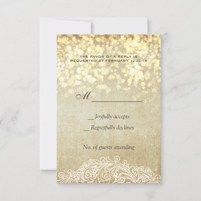 Cartons Réponse Lumières brillantes Burlap & dentelle Pays Chic (Devant)