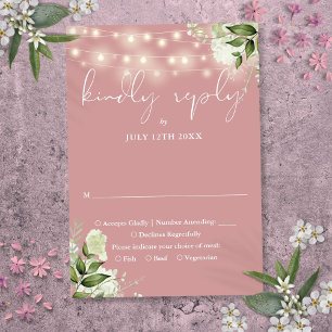 Cartons Réponse Lumières de Chaîne Florale de Verdure Rose Poussié