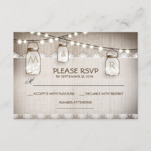 Cartons Réponse lumières de dentelle de toile de jute et pot de