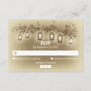 Cartons Réponse Lumières de nuit - Lanternes Mariage rustique cart