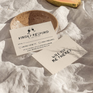 Cartons Réponse Lunettes manuscrites rétro Mariage ironique