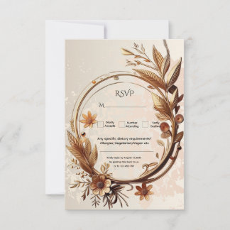 Cartons Réponse Luxe Botanique Élégant Mariage sophistiqué