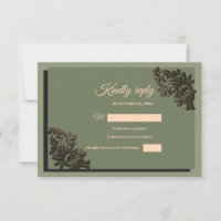 Luxe métal Sage vert & faux or classique