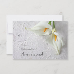 Cartons Réponse Lys calla avec espace pour le texte