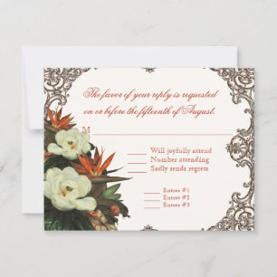Cartons Réponse Magnolias n Oiseau du Paradis - Mariage personnali
