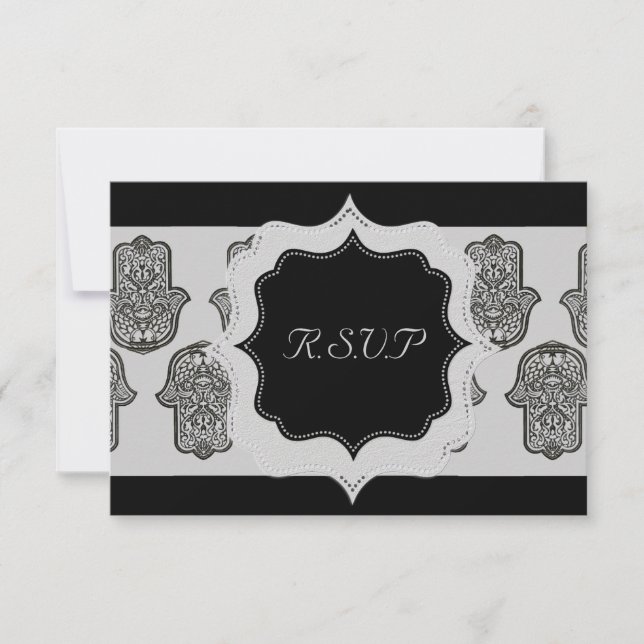 Cartons Réponse Main de henné de Hamsa (Mariage) (Devant)