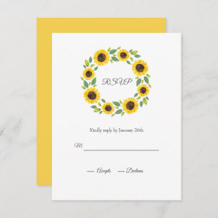 Cartons Réponse Main Painted Watercolor Sunflower