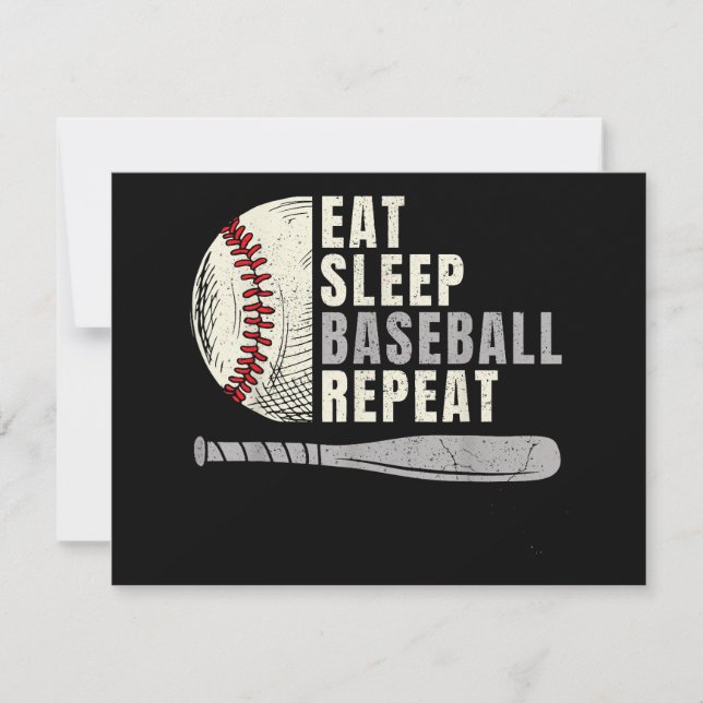Cartons Réponse Mangez Sleep Baseball Répéter Funny Baseball Playe (Devant)