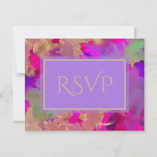 Cartons Réponse Marbre rose, violet et or (Devant)