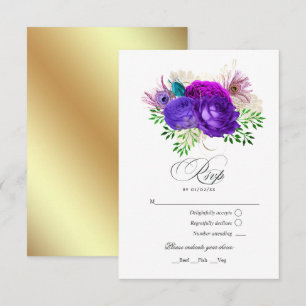 Cartons Réponse Mardi Gras Aquarelle Florale Quinceañera