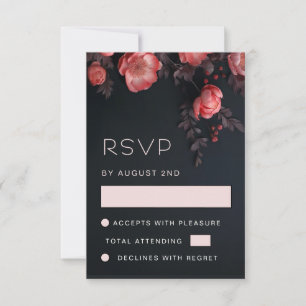 Cartons Réponse Mariage 3D Roses Abricot