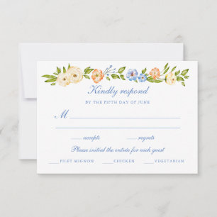 Cartons Réponse Mariage à bordure florale