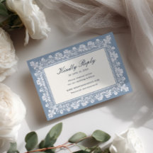 Mariage à Cadre de Dentelle Bleu Français