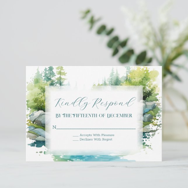 Cartons Réponse Mariage à la Montagne Brumeuse (Debout devant)