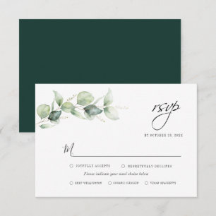 Cartons Réponse Mariage à la verdure d'eucalyptus à l'aquarelle