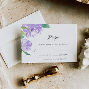 Cartons Réponse Mariage Amethyst Peony