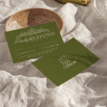 Mariage Ancien Argent Vintage Vert Olive