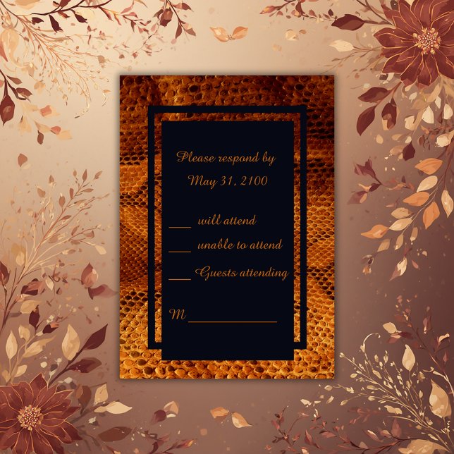 Cartons Réponse mariage animal luxe peau de serpent sauvage  (Créateur téléchargé)