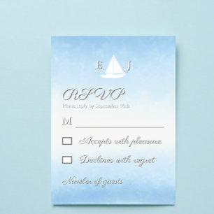 Cartons Réponse Mariage Aquarelle Eau Rejoint Ciel