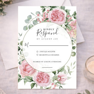 Cartons Réponse Mariage aquarelle floral romantique rose blush