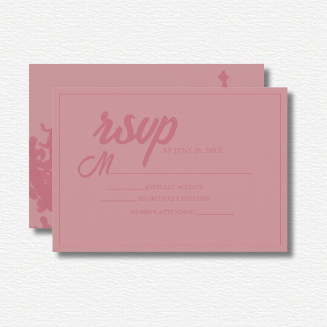 Cartons Réponse Mariage aquarelle florale rose  (Créateur téléchargé)