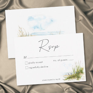 Cartons Réponse Mariage aquarelle moderne plage côtière