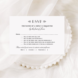 Cartons Réponse Mariage Art Déco Vintage Drôle Avec Cloches