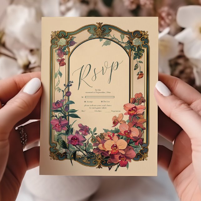 Cartons Réponse Mariage Art Nouveau classique (Créateur téléchargé)