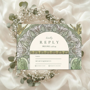 Cartons Réponse Mariage Art Nouveau d'Olive