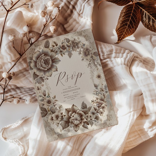 Cartons Réponse Mariage Art nouveau vintage (Créateur téléchargé)