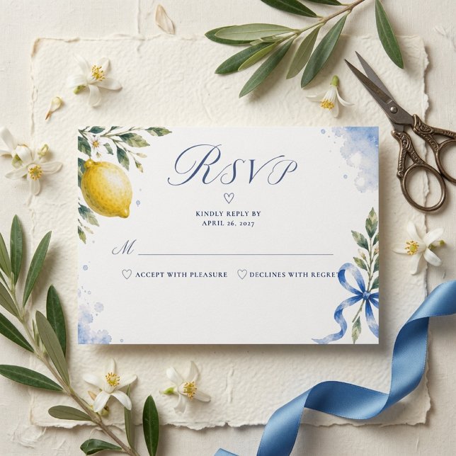 Cartons Réponse Mariage au Citron Italien de Luxe (Créateur téléchargé)