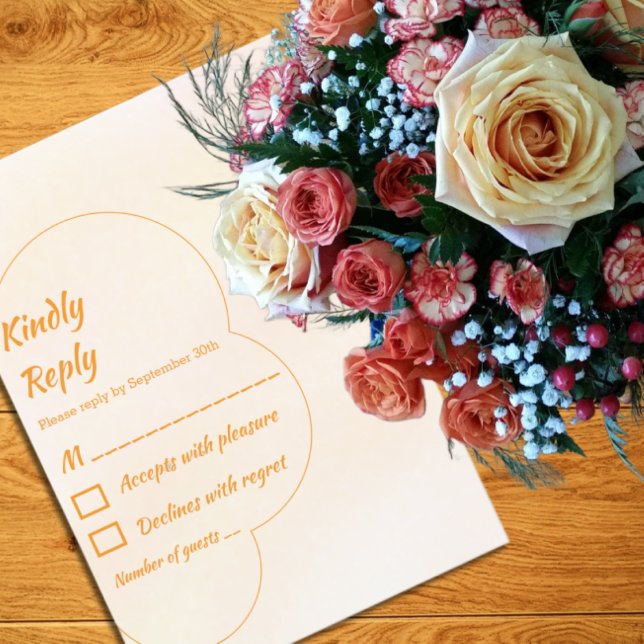 Cartons Réponse Mariage au coucher de soleil orange (Créateur téléchargé)