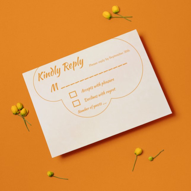 Cartons Réponse Mariage au coucher de soleil orange (Créateur téléchargé)