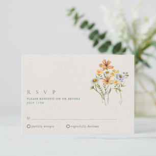 Cartons Réponse Mariage au jardin botanique de fleurs sauvages