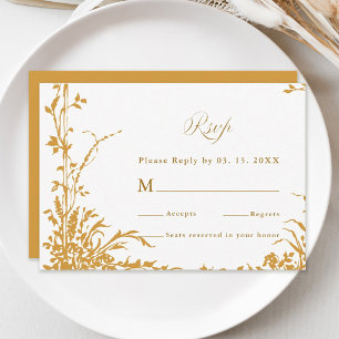 Cartons Réponse Mariage au jardin botanique romantique ambre