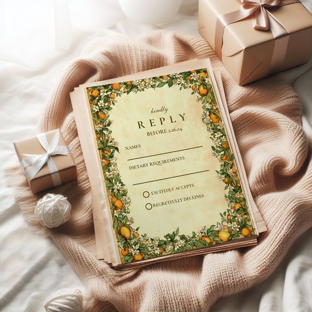 Cartons Réponse Mariage au Jardin de Citron Doré (Créateur téléchargé)