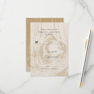 Cartons Réponse Mariage Automnal Classique Moderne Rustique avec M