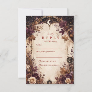 Cartons Réponse Mariage Automnal Enchanté sous les Étoiles