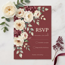 Mariage automnal floral de Bourgogne crémeux et lu