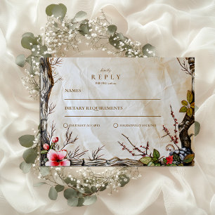 Cartons Réponse Mariage aux Baies Rustiques d'Automne