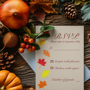 Cartons Réponse Mariage aux feuilles d'automne