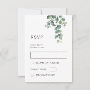 Cartons Réponse Mariage aux Feuilles d'Eucalyptus Aquarelle