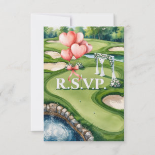 Cartons Réponse Mariage avec balle de golf sur vert
