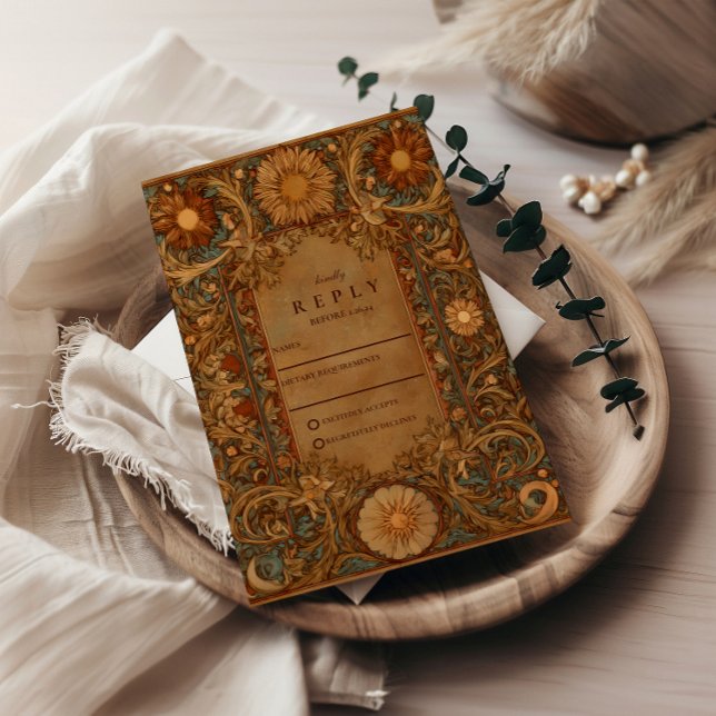 Cartons Réponse Mariage baroque céleste mystique (Créateur téléchargé)