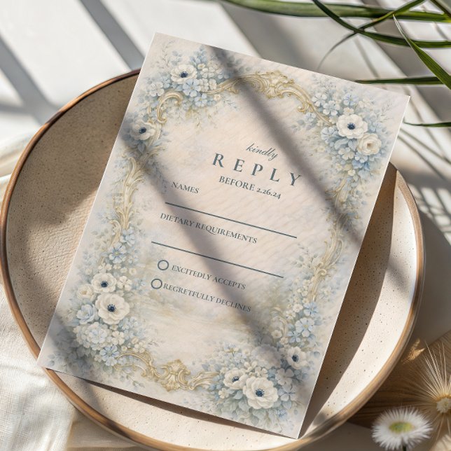 Cartons Réponse Mariage baroque floral orné (Créateur téléchargé)